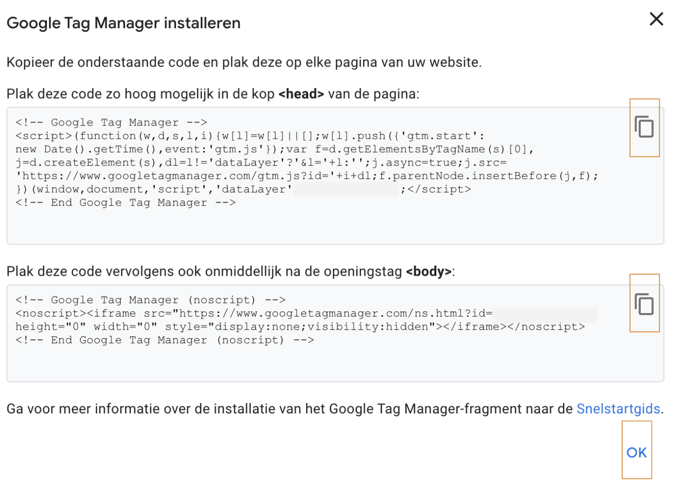 code plaatsen Google Tag Manager