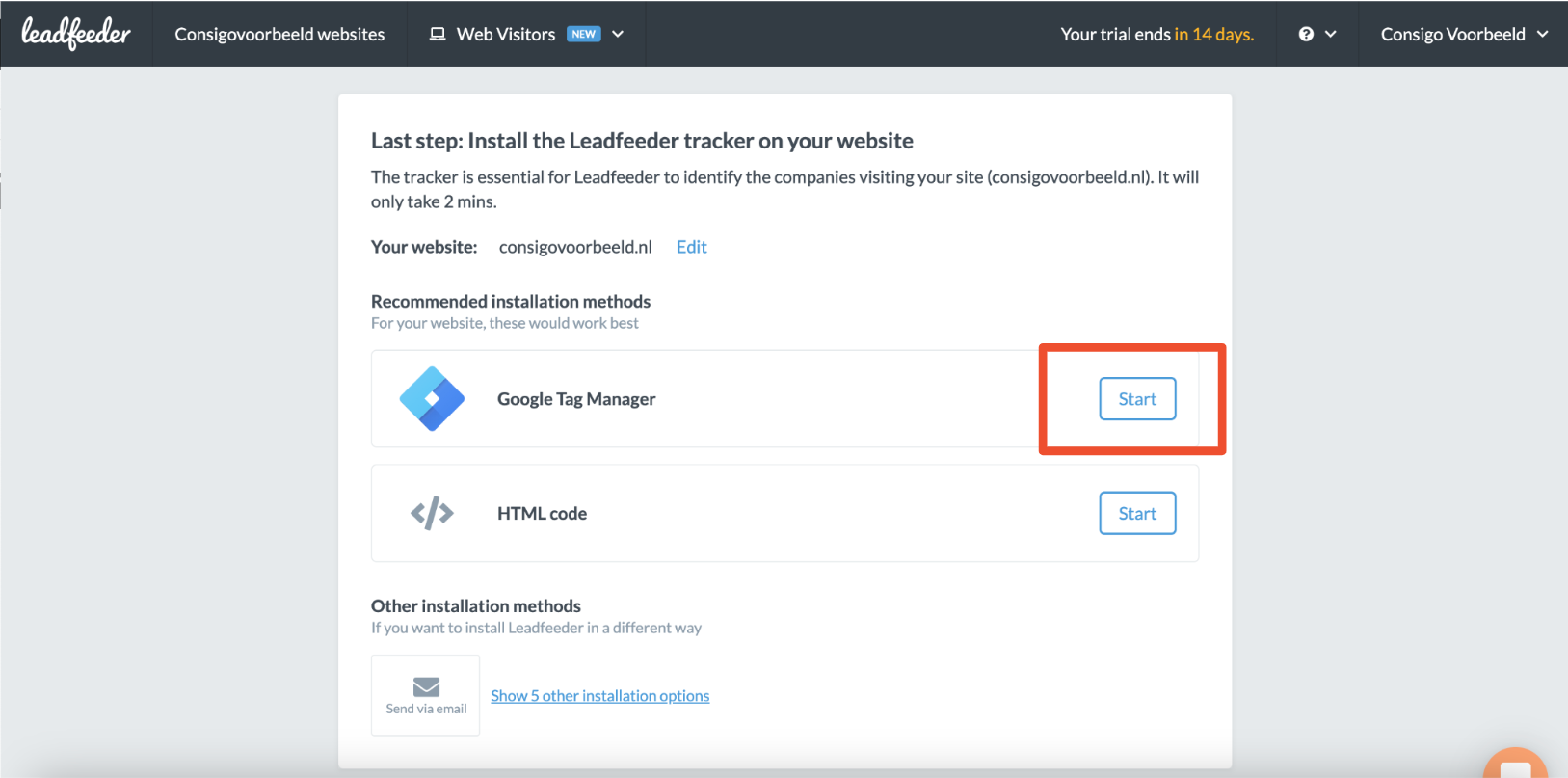 LeadFeeder Google Tag Manager