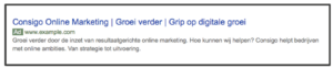 Voorbeeld van een uitgebreide tekstadvertentie