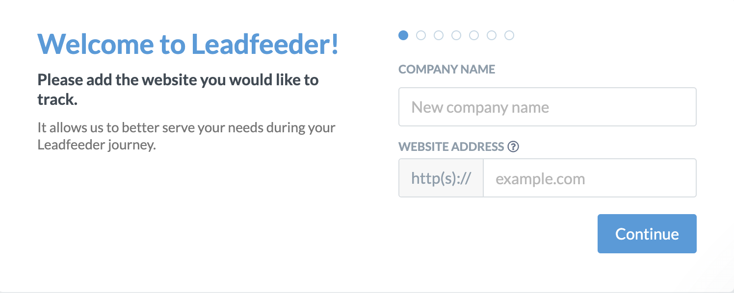 Website toevoegen Leadfeeder