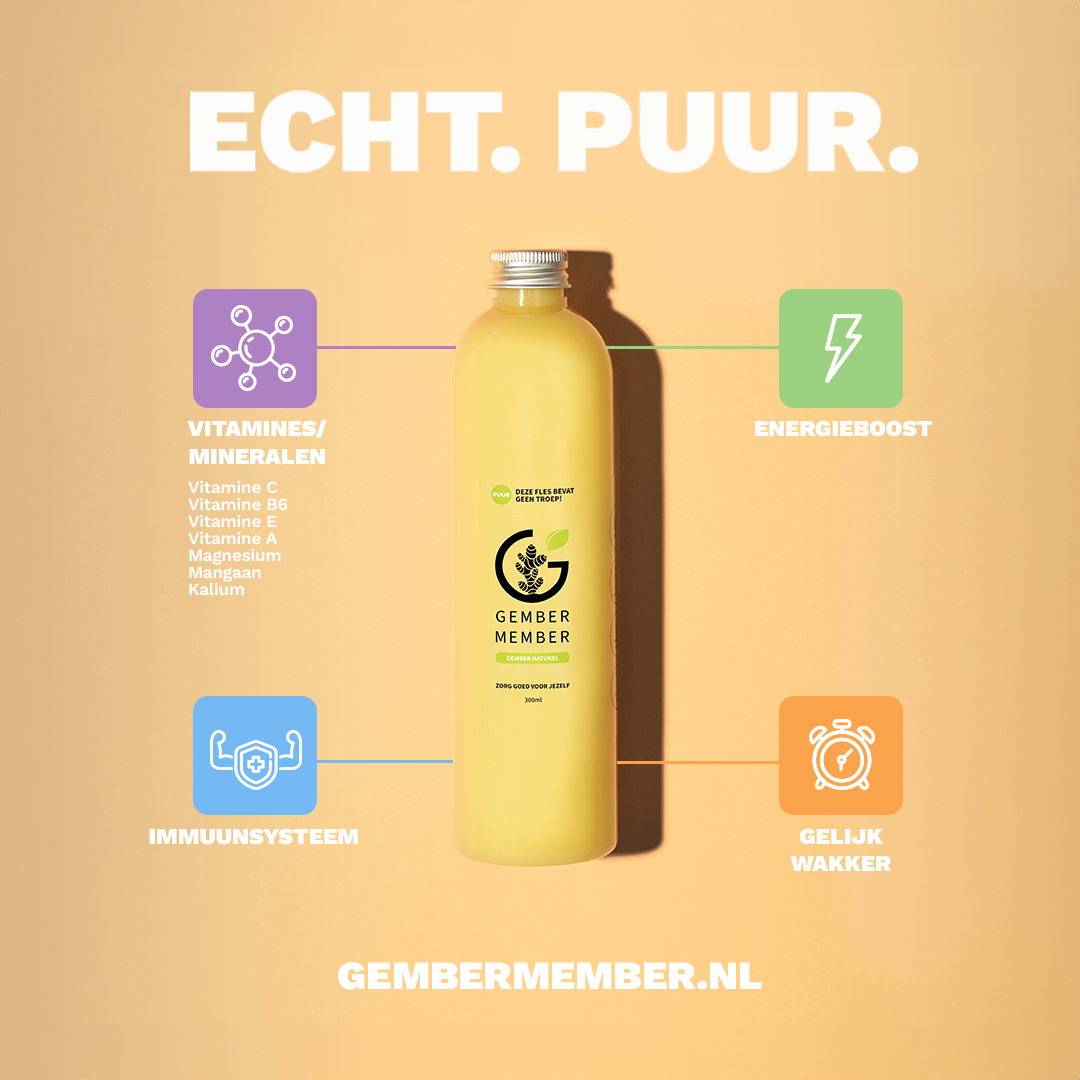 Echt puur- het verschil tussen pure gember membershots en supermarktvarianten