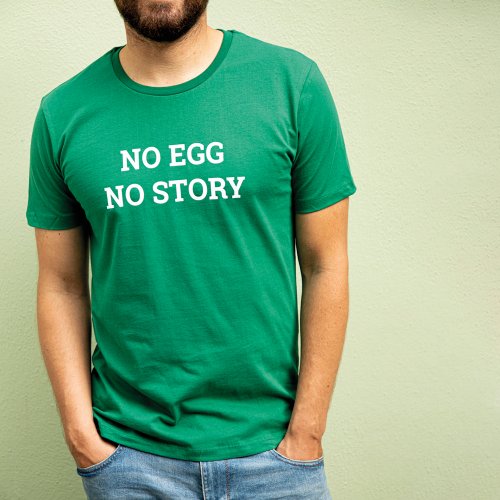 Big Green Egg T-Shirt No Egg No Story Groen