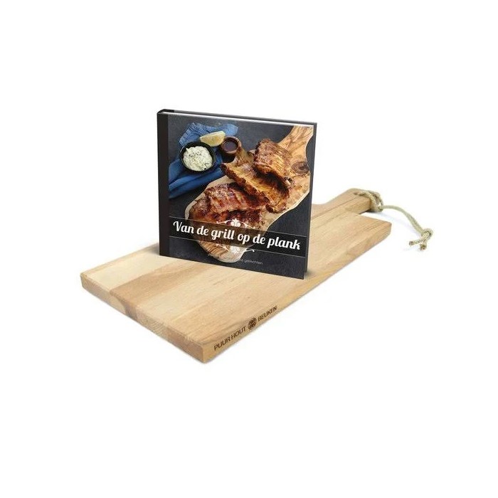Puur Hout Serveerplank 38cm - Incl. Kookboek "Van de grill op de plank"