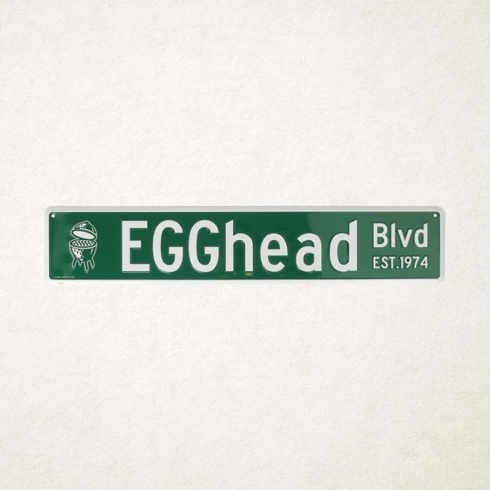 Big Green Egg Street Sign Egghead BLVD
