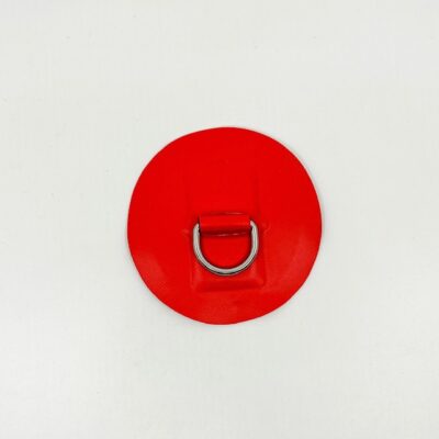 D-ring met pvc patch 150 mm. rood