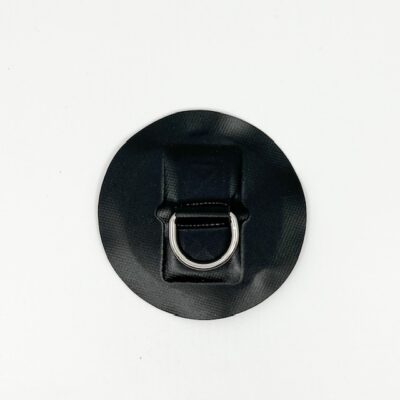 D-ring met pvc patch 1o0 mm. zwart