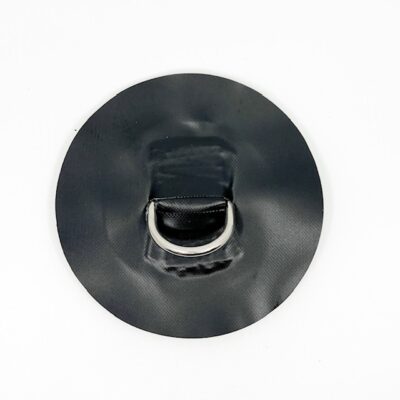 D-ring met pvc patch 150 mm. zwart