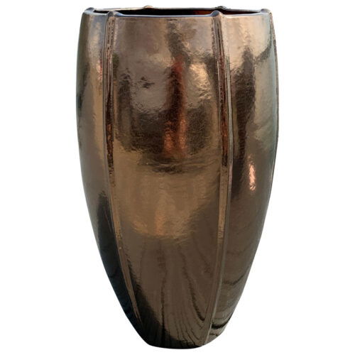 CASSIUS hoge bloempot brons goud design voor buiten 74cm