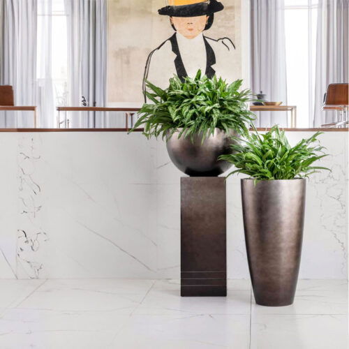 MAXIM hoge vaas taupe XL voor binnen 90cm