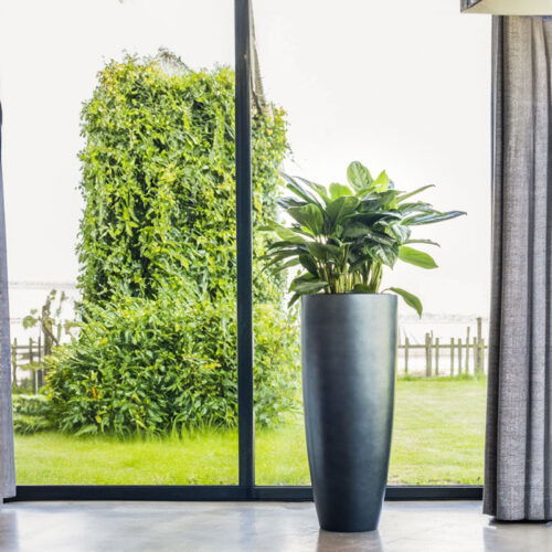 DUOO grote design vaas zilver grijs blauw 95cm