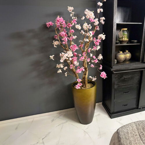DUOO hoge vaas goud oker 75cm voor binnen