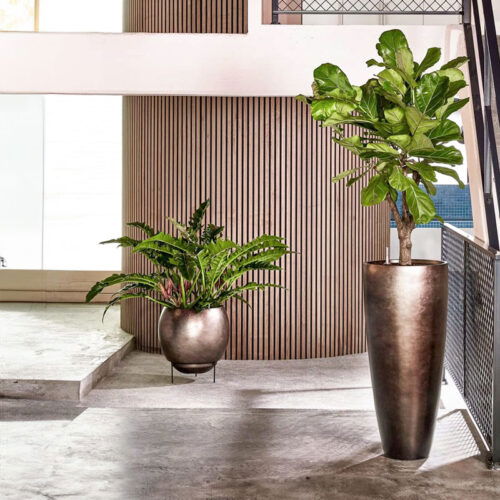 MAXIM hoge vaas taupe XL voor binnen 90cm