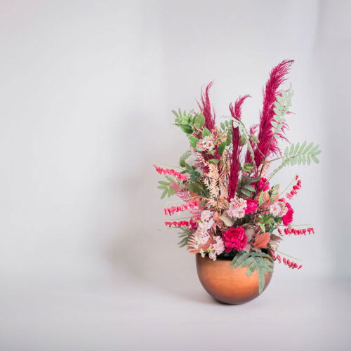 MAXIM bloempot schaal rond koper rood 45cm breed