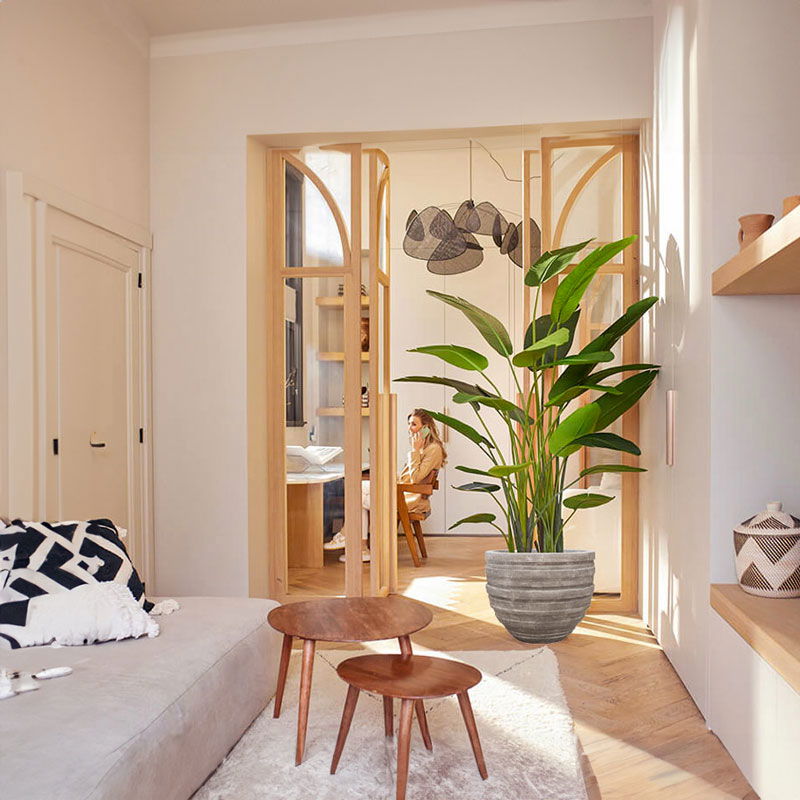 COATY grijze grote bloembak bloempot voor buiten 70cm breed