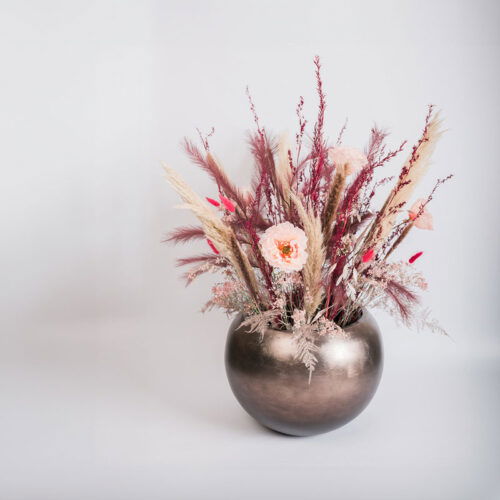 MAXIM grote ronde bloempot taupe brons 50cm breed