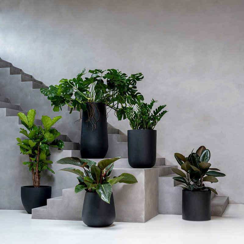 ERAA hoge zwarte XL bloempot 68cm