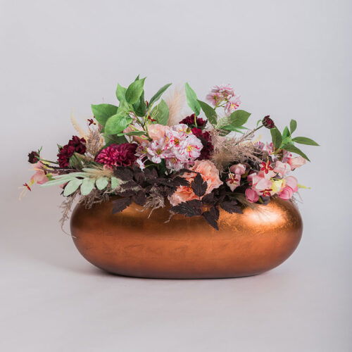 MAXIM ovale bloempot plantenbak koper rood 56cm breed