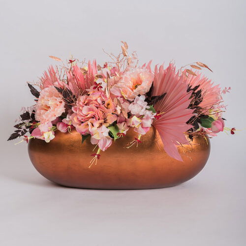 MAXIM ovale bloempot plantenbak koper rood 56cm breed