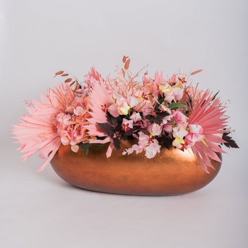 MAXIM ovale bloempot plantenbak koper rood 56cm breed