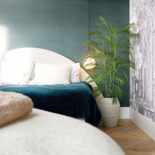 Grote KUNSTPALM CHAMAEDOREA dwergpalm kunstplant 180cm