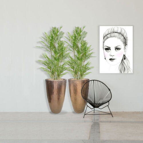 Grote KUNSTPALM CHAMAEDOREA dwergpalm kunstplant 180cm