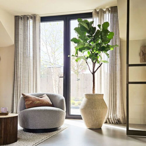 ELYS travertin vaas beige voor buiten 75cm hoog