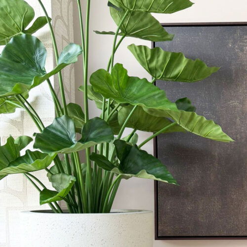 Grote volle ALOCASIA CALIDORA olifantsoor kunstplant 115cm