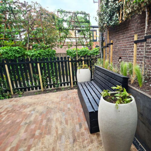 FUNDO hoge vaas beige grijs voor buiten 88cm