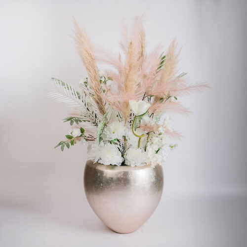 MAXIM grote design plantenbak plantenpot zilver champagne 60cm breed
