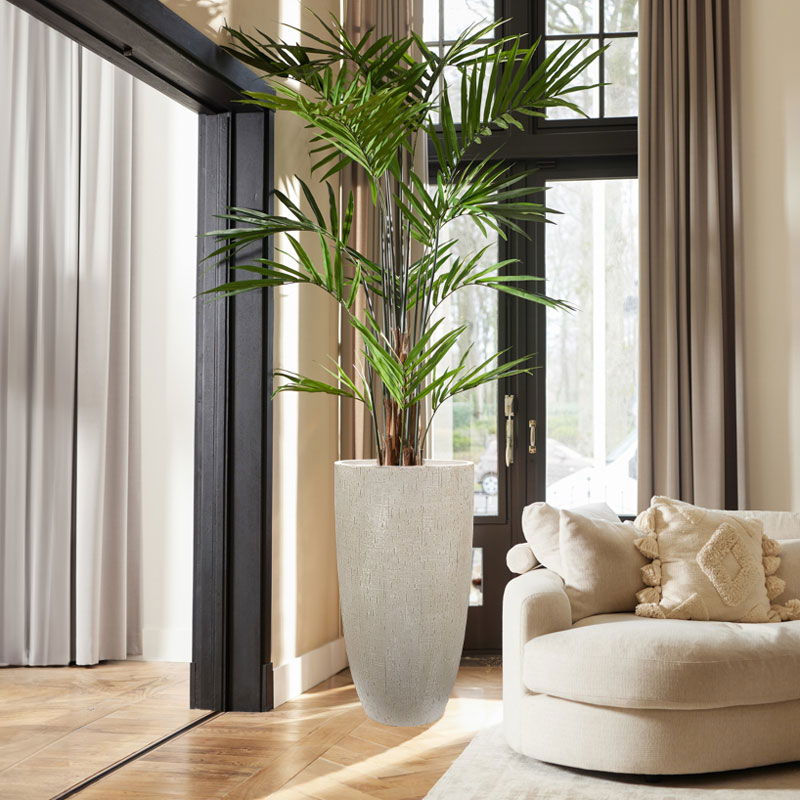 Hoge KENTIA PALM kunstplant HQ Howea kunstpalm met echt hout 225cm