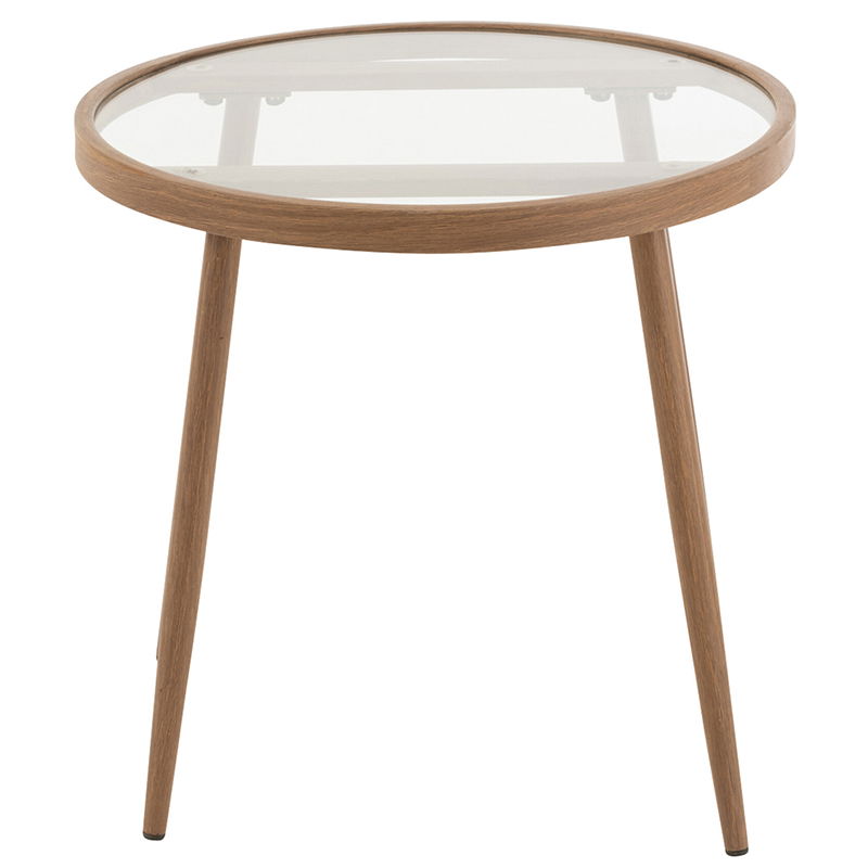 MANOO bijzettafel plantentafel donker hout met glazen plaat 55cm