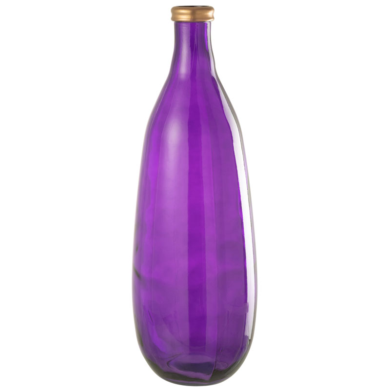 LUUCA hoge paarse glazen design vaas decoratievaas 75cm