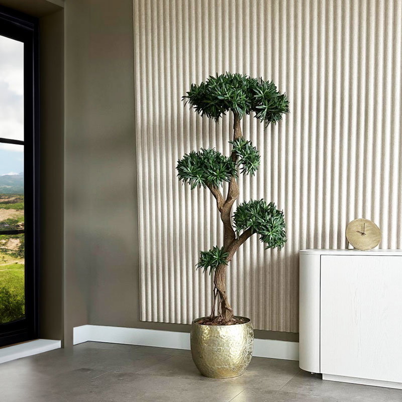 Bonsai kunstboom hoge kunstplant kunst PODOCARPUS boom van zijde 150cm