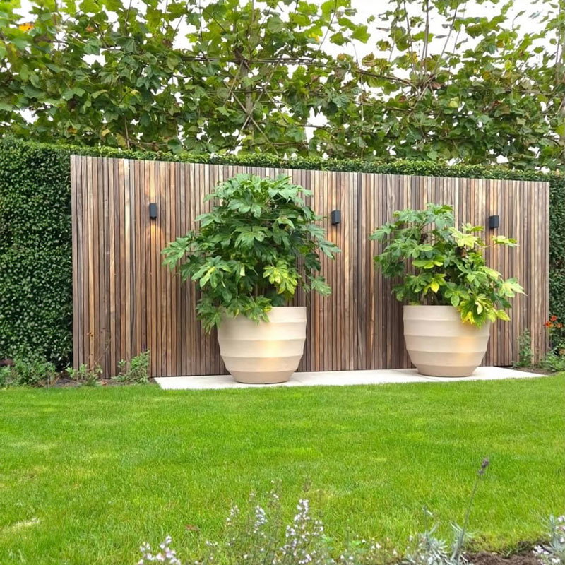 BORDO XL beige grote plantenbak bloembak voor buiten 65cm breed