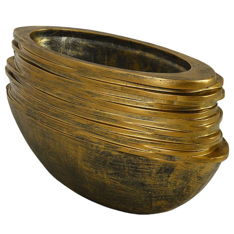 LYNAA grote ovale bloempot gouden raamkozijn plantenbak 80cm breed