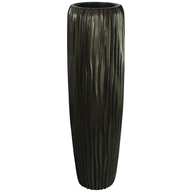 FLUME grote vaas bloempot brons zwart design voor binnen 117cm