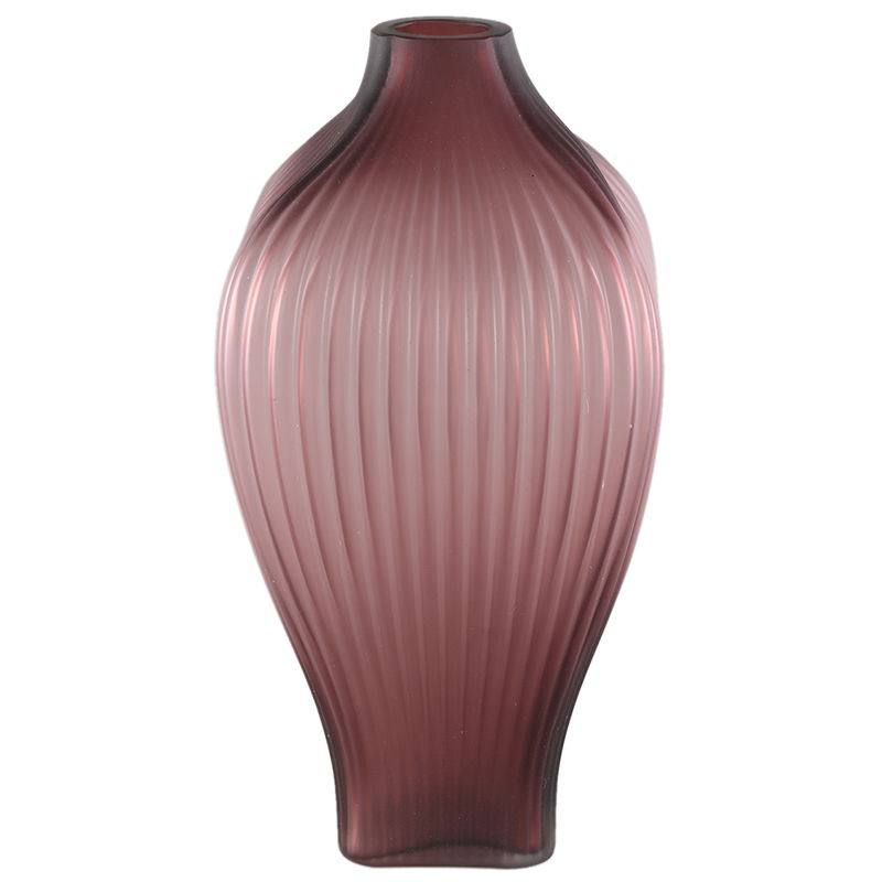 HALLI hoge glazen vaas bloemenvaas paars matglas elegant design 37cm