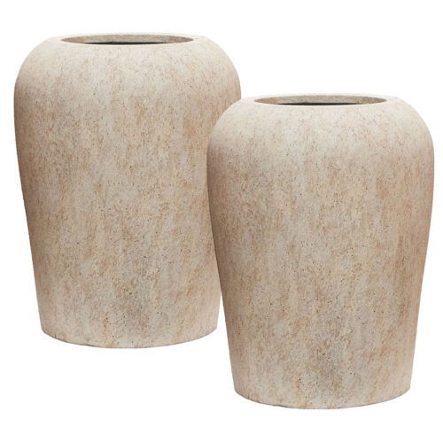 ELYS hoge bloempotten travertin beige 52cm
