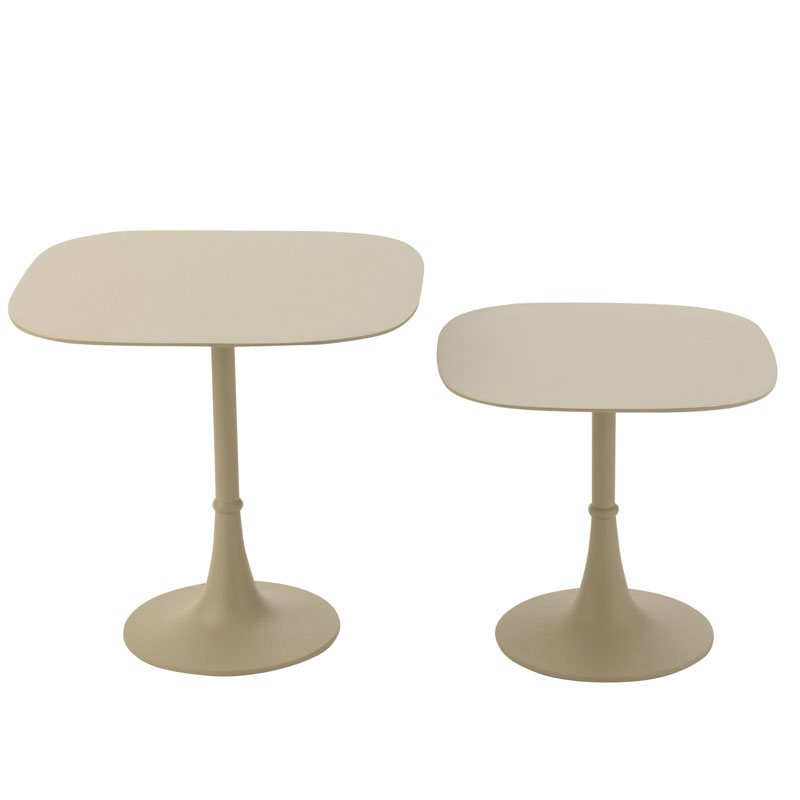 VALA bijzettafels Japandi ivoor wit plantentafels 50cm breed