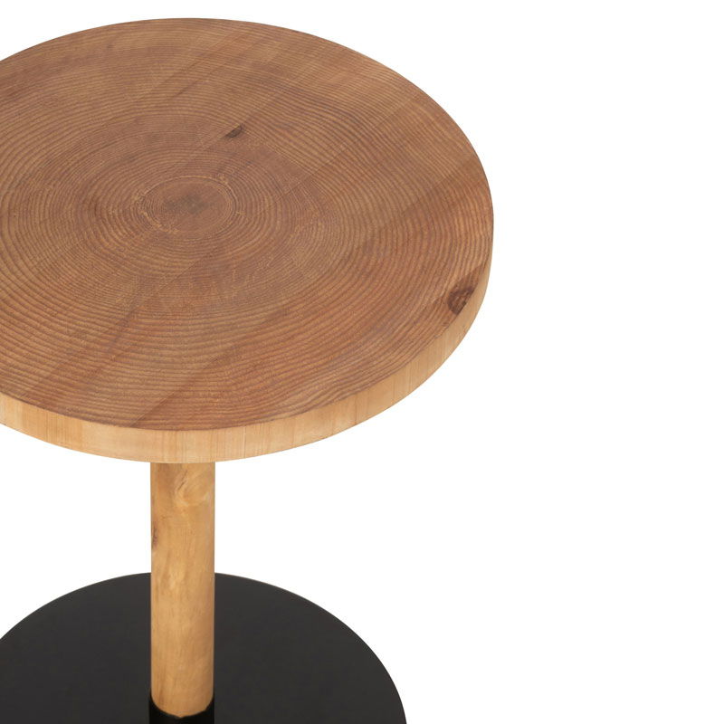 DANNA plantentafeltjes houten bijzettafels met zwarte poot 62cm