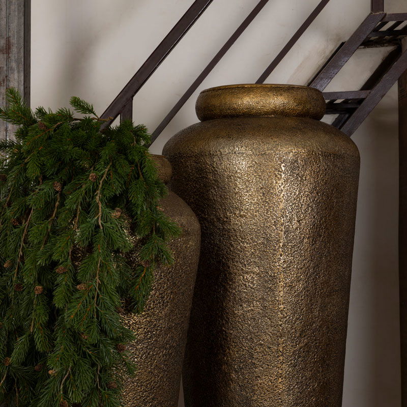 ZAVIR XXL hoge vaas goud messing metaal handgemaakt 198cm