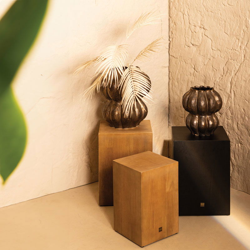 STAVOO zuilen plantentafels sokkels robuust hout voor binnen 80cm & 100cm