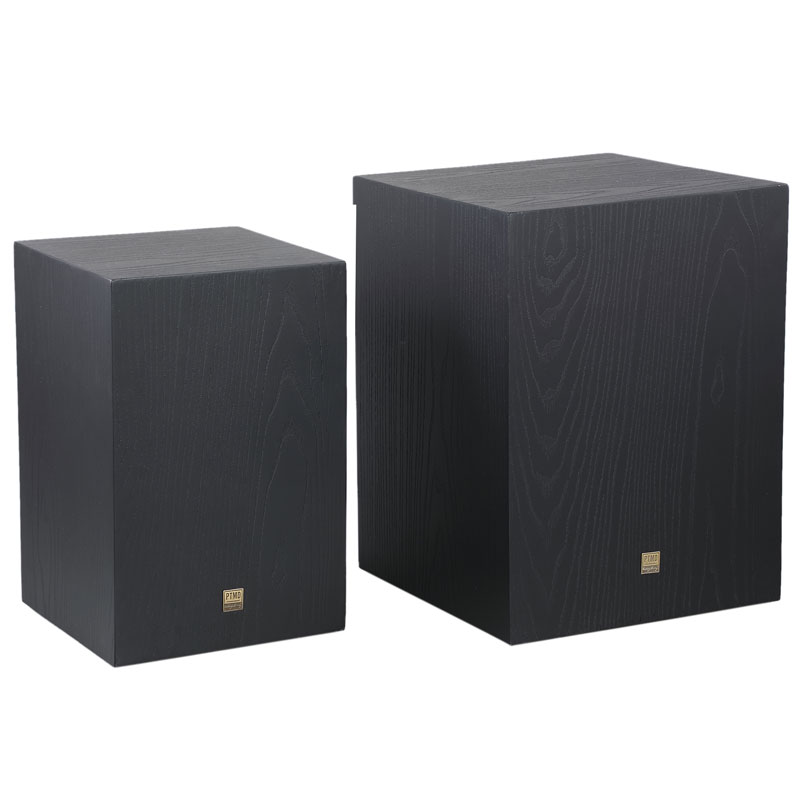 STAVOO zwarte zuilen plantentafels sokkels robuust hout 35cm & 40cm