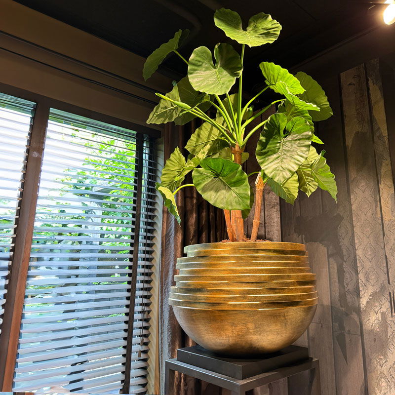 LYNAA design plantenbak bloempot goud metallic 65cm breed