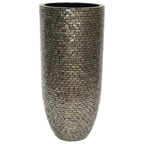 MOTHER OF PEARL grote schelpenvaas beige champagne brons 95cm