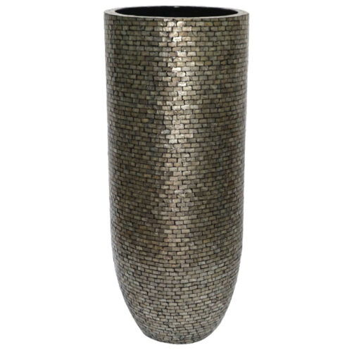 MOTHER OF PEARL hoge schelpenvaas beige champagne brons 120cm
