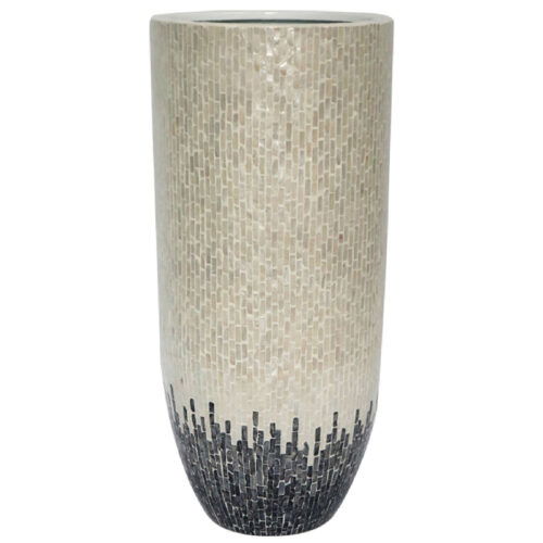 MOTHER OF PEARL grote schelpenvaas wit parelmoer 95cm