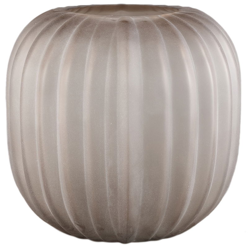 LEVENTE bloemenvaas glazen vaas decoratievaas beige matglas 30cm