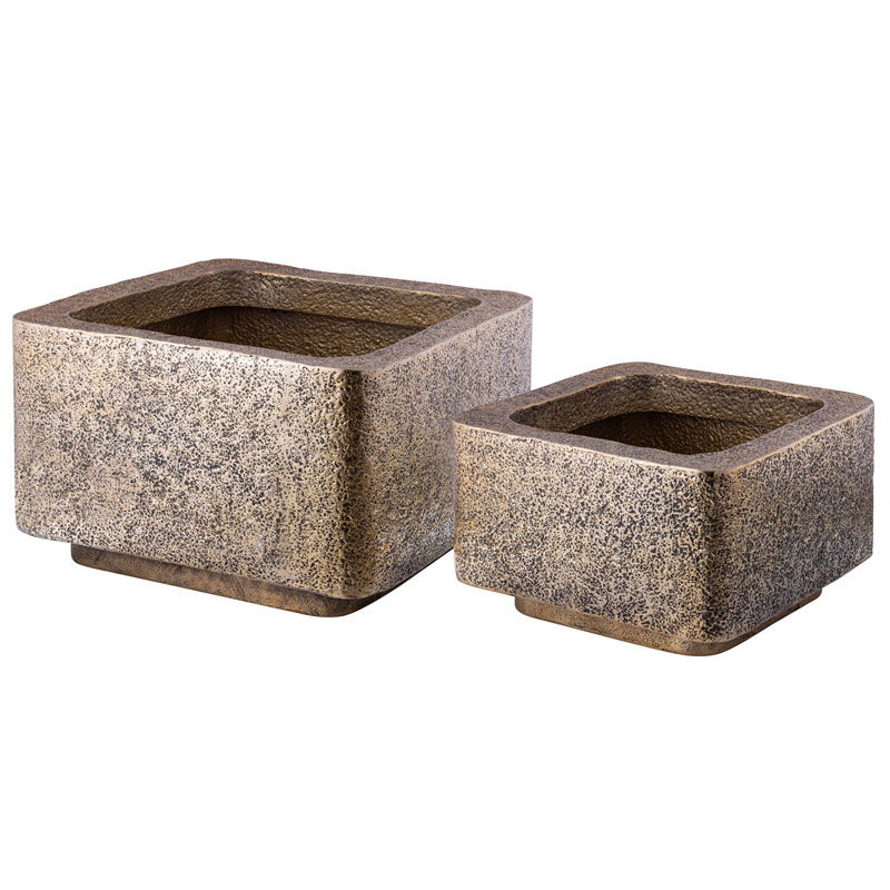 MAREL grote plantenbakken gouden bloempotten 55cm & 73cm breed