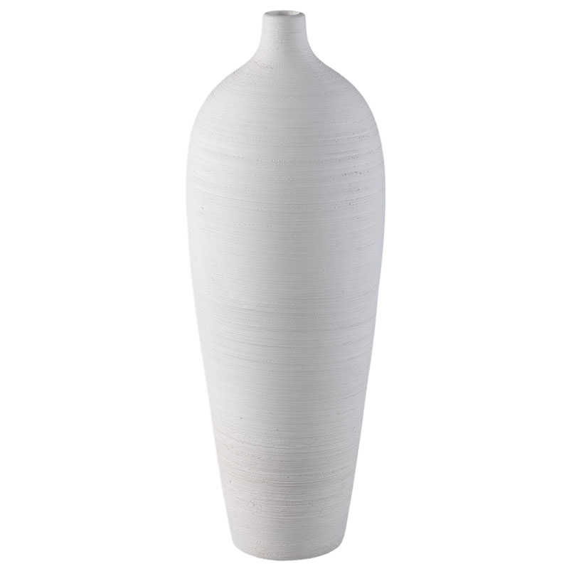 JANEE witte hoge vaas keramieken fles Ibiza mat wit 49cm
